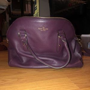 Used purple Kate Spade shoulder purse